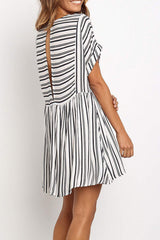 By Your Side Stripe Short Sleeve Mini Dress