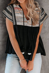 Preorder-Keep Dreamin' Tassel Boho Embroidered Top