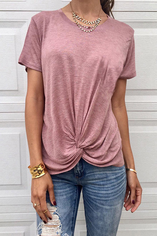 Basics Essential Pure Color Knotted Tee