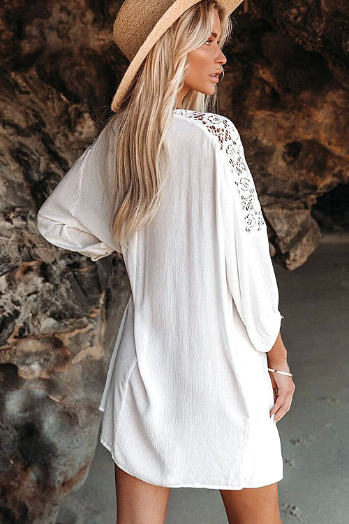 By Your Side Lace Cover-Up Mini Dress