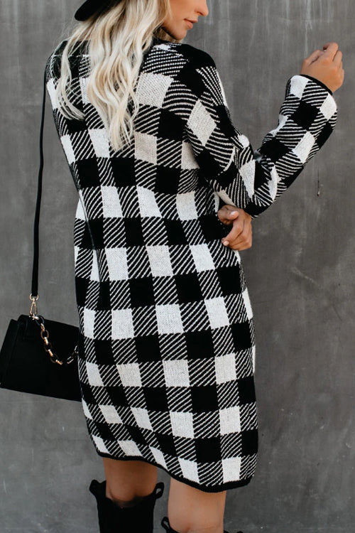 All at Once Gingham Sweater Dress