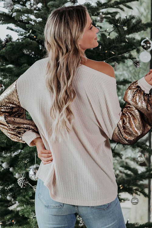 Completely Into You Sequin Sleeve Knit Top