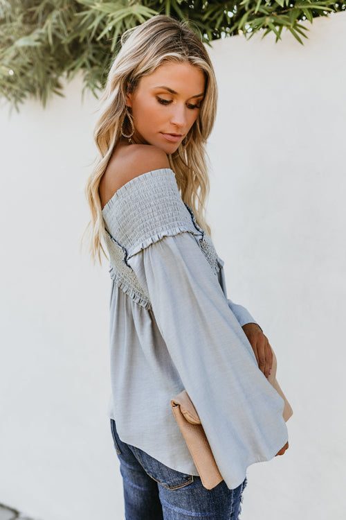 Over Heels V-neck Pleated Flare Top