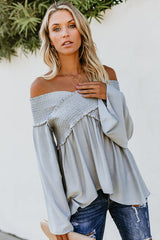 Over Heels V-neck Pleated Flare Top