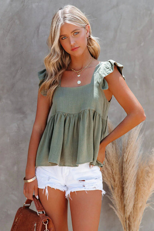 Just Be Yourself Cotton Babydoll Sleeveless Top