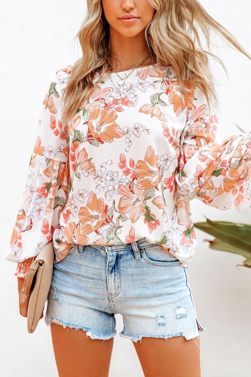 Beauty And A Breeze Print Smocked Top
