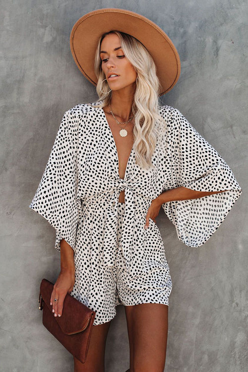 In The Moment Short Sleeve Printed Romper
