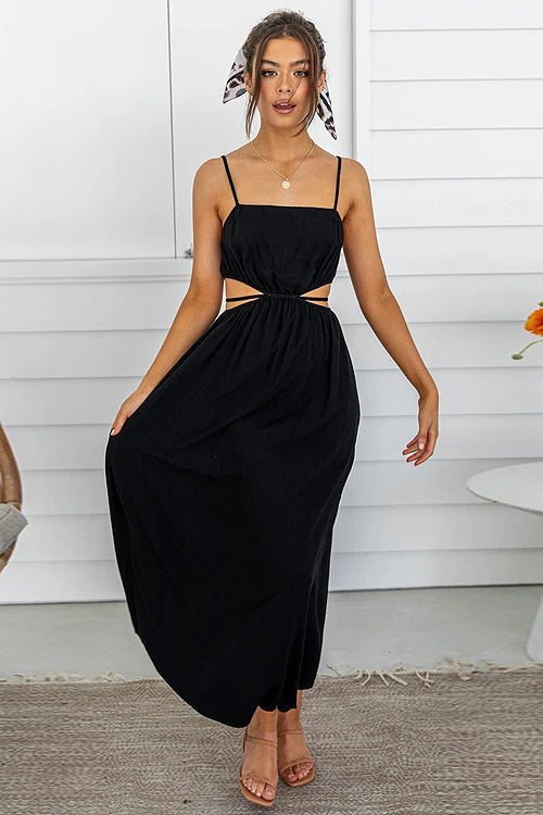 Always Enchanting Spaghetti Cutout Maxi Dress