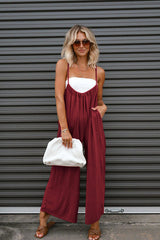 Have A Little Fun Pocketed Tie Jumpsuit
