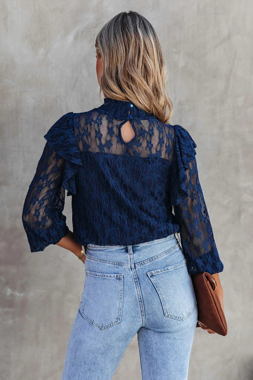 Couldn't Be Better Lace Ruffled Top