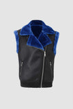 Faux Shearling Leather Vest