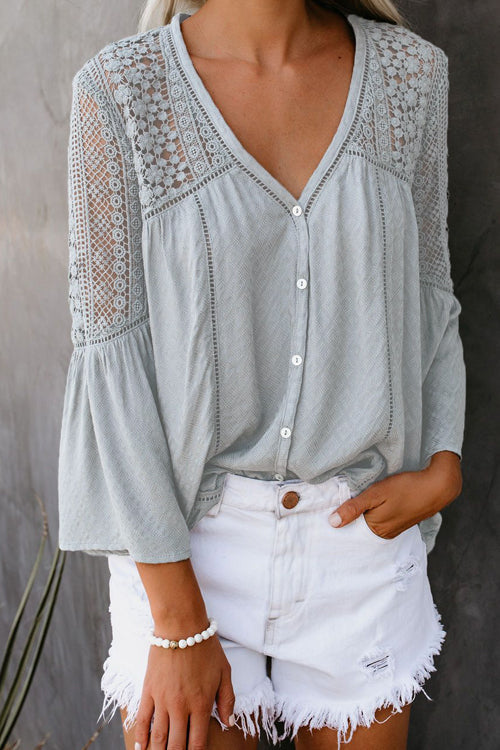 Casually Cute Lace Hollow-Out Top