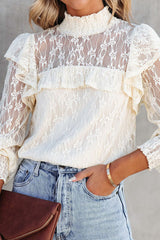 Couldn't Be Better Lace Ruffled Top