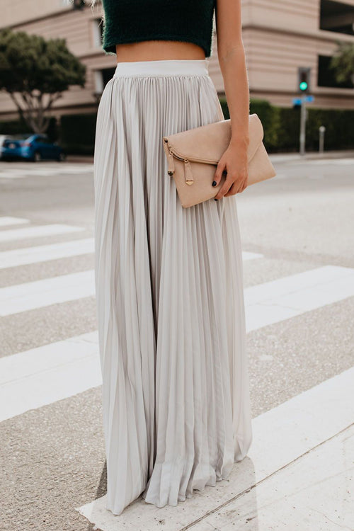 City View Pleated Maxi Skirt