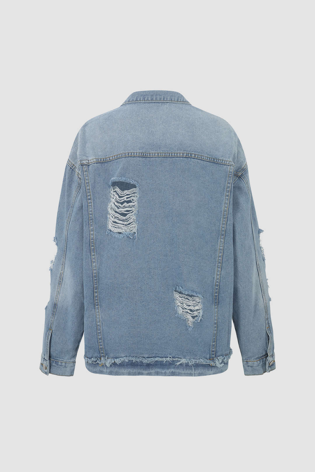 Destroyed Ripped Denim Jacket