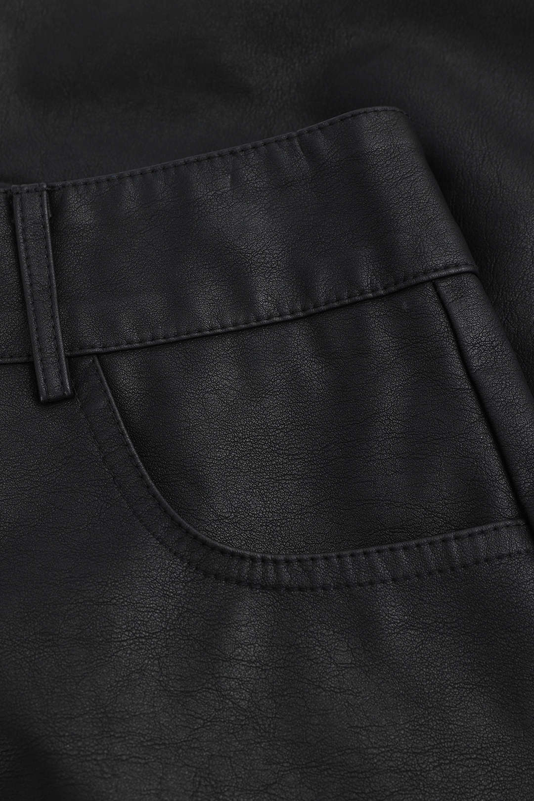 Faux Leather Slit Mini Skirt