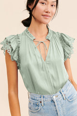 A True Beauty Lace Short Sleeve Top