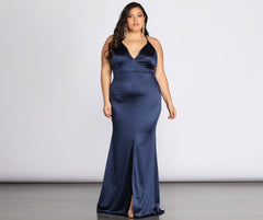 Plus Elin Satin Evening Dresses