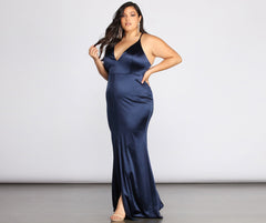 Plus Elin Satin Evening Dresses