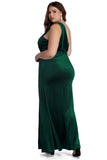 Plus Iris One Shoulder Draped Velvet Dresses