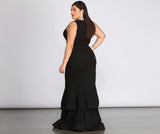 Plus Sandra Glitter Ruffle Dresses