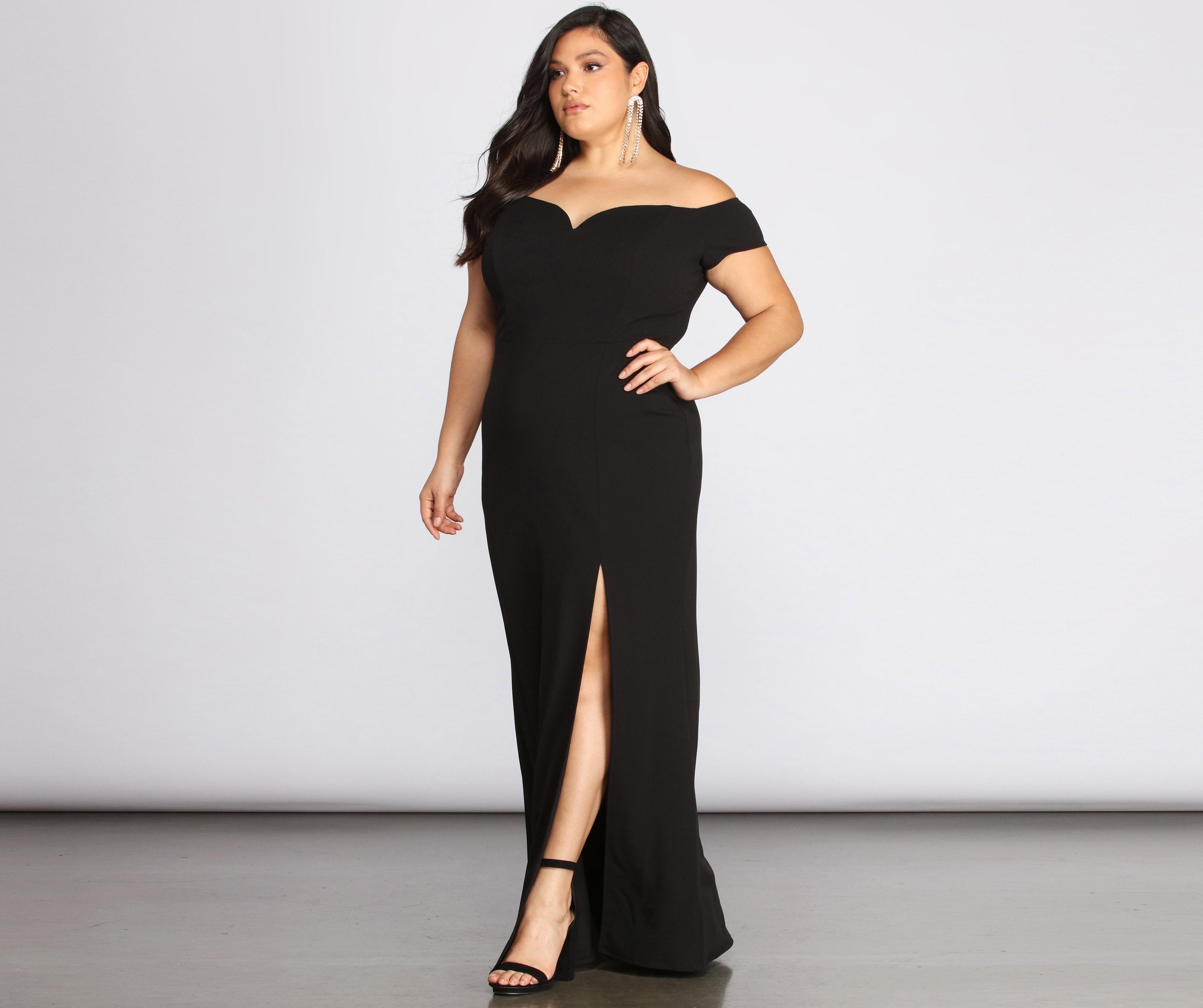 Plus Oriana Off-Shoulder Gown
