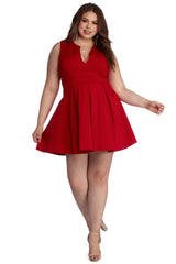 Plus Pretty And Pleated Skater Dresses