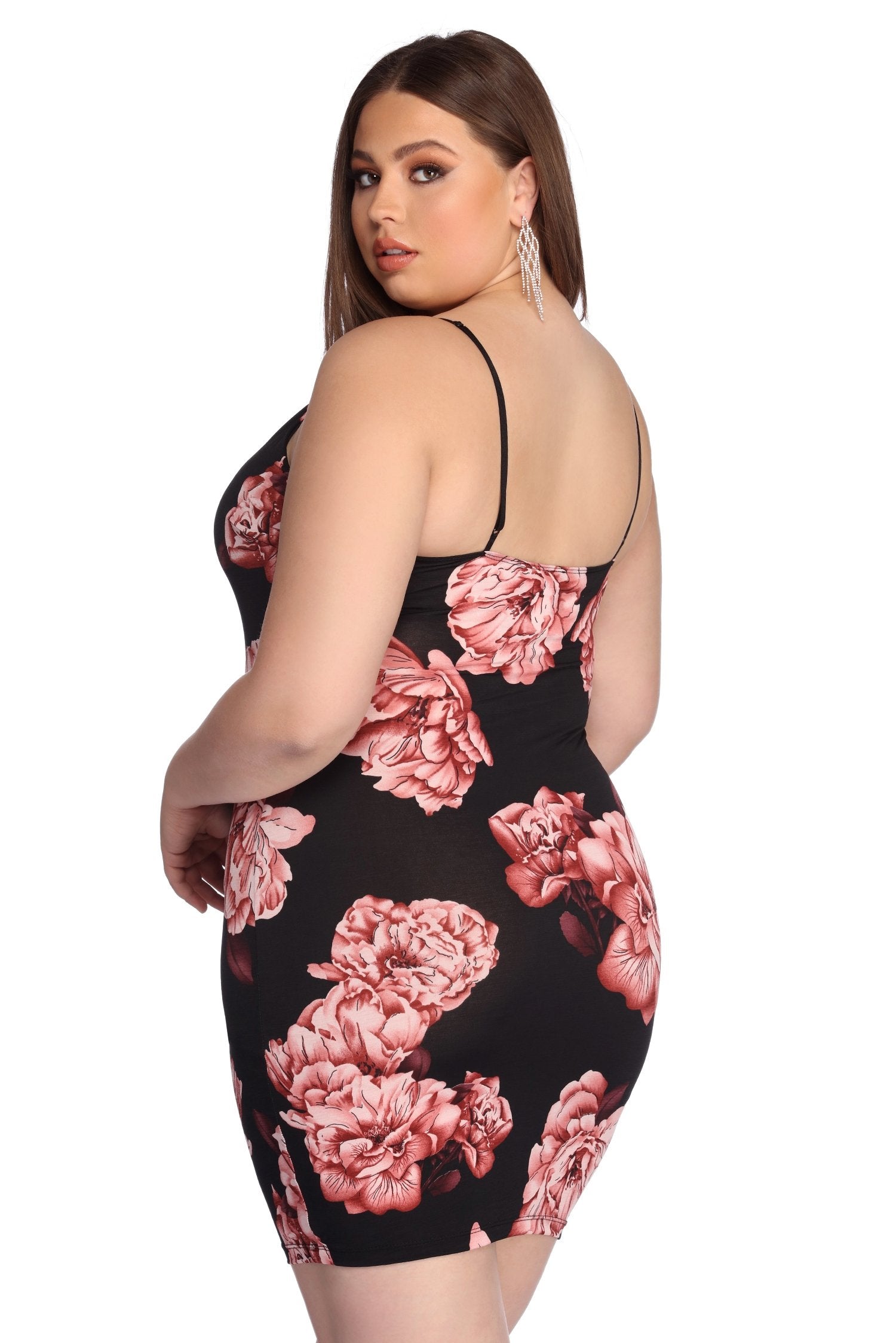 Plus Floral Fascination Midi Dresses