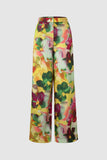 Floral Print Satin Trousers
