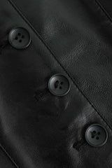 Faux Leather Buttoned Corset