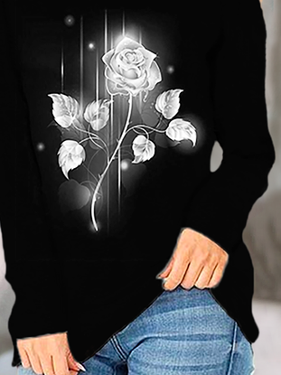 Plus size Rose Printed Shirts & Tops