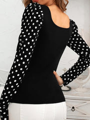 Polka Dots Casual Sexy Shirts & Tops