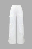 Flap Pocket Wide Leg Cargo Pants