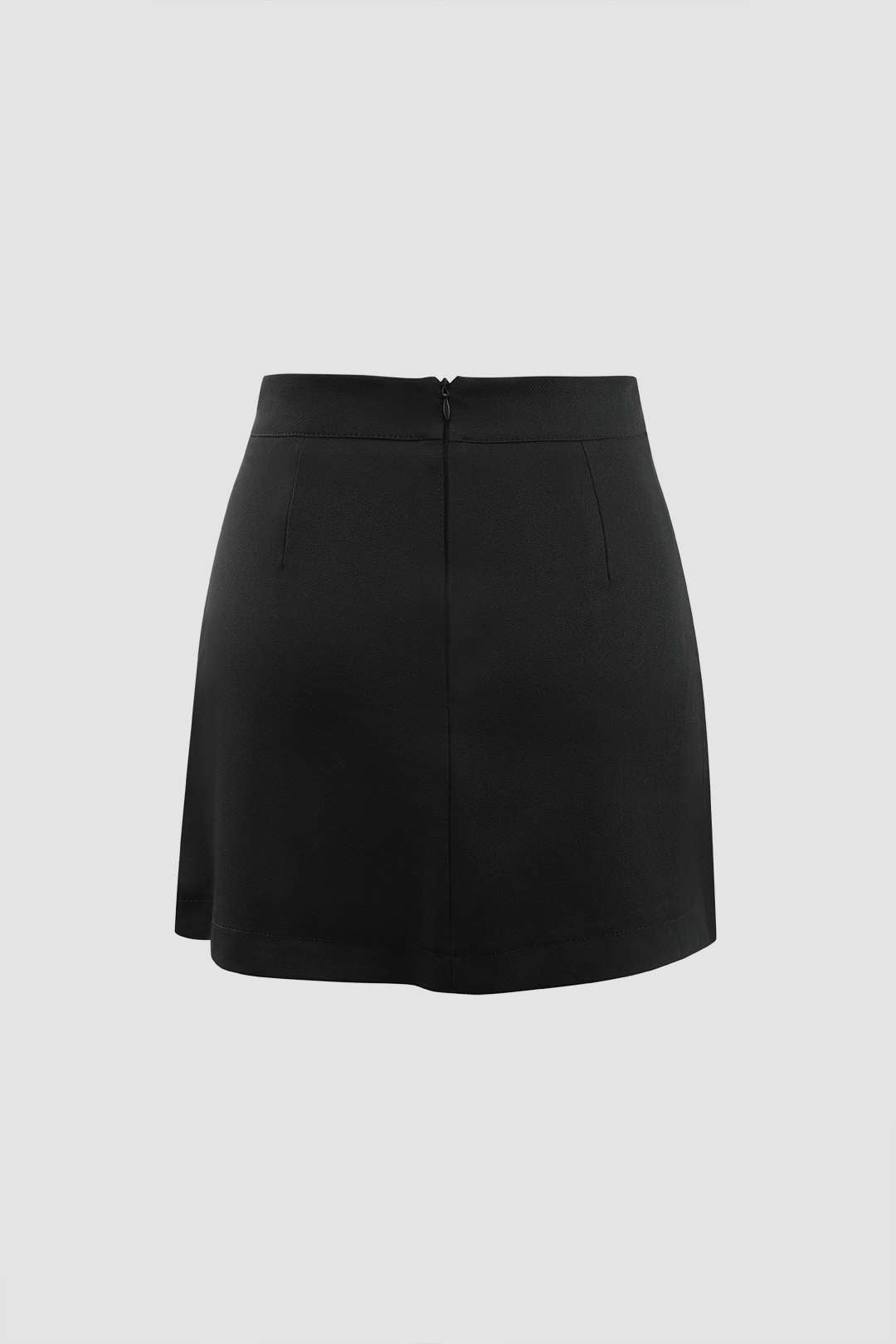 Asymmetric Wrap A-line Pleated Skirt