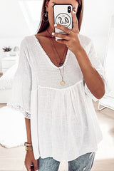 Easy To See Breezy Lace Half Sleeve Top