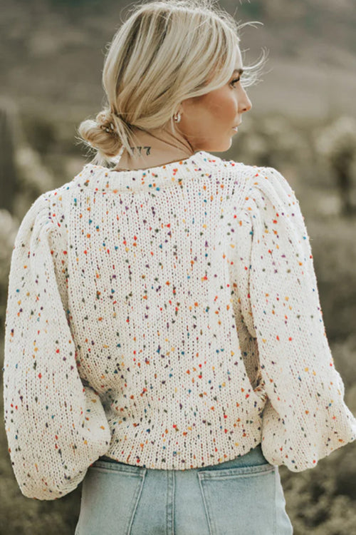 Stay A While Colorful Dots Long Sleeve Sweater
