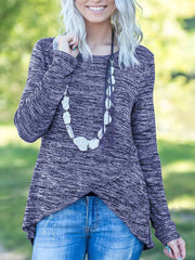 Plain Long Sleeve Daily Casual Sweater