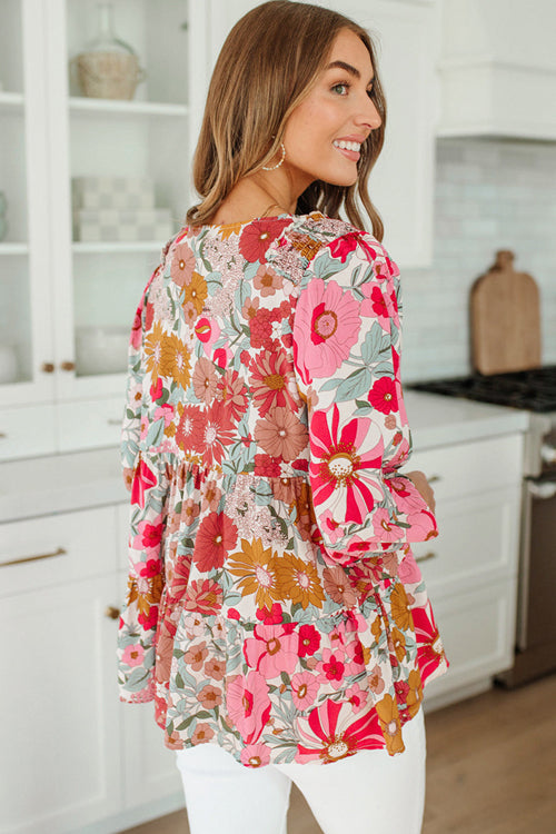 Day By Day Floral Print Long Sleeve Top