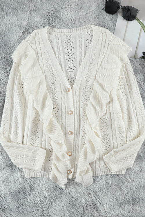 Constantly Cute Ruffle Up Knit Sweater