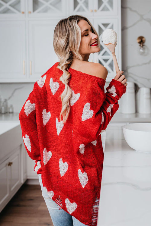 Fall Babe Star Long Sleeve Knit Sweater