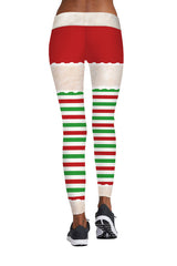 Christmas Stripe Print Sports Pants