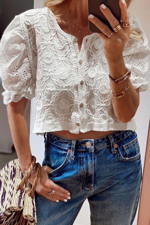 Sweet Details Lace Embroidered Top