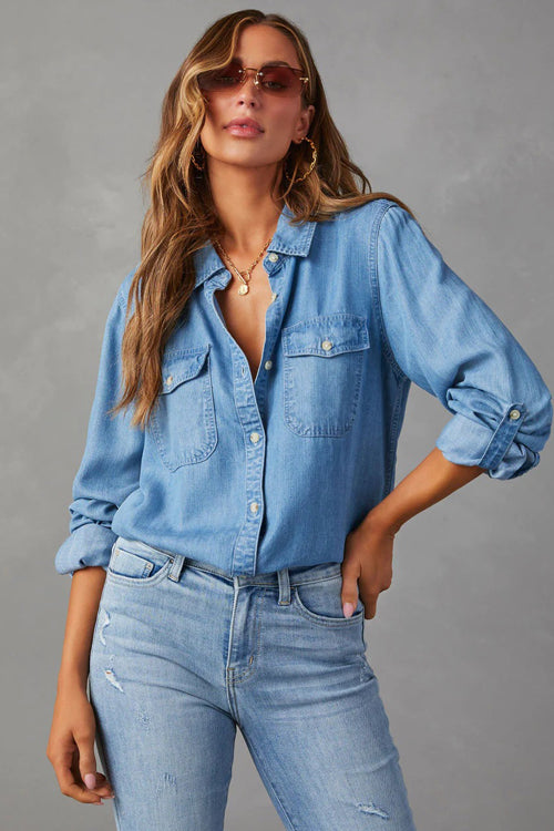 Trending Vibe Button Down Long Sleeve Top