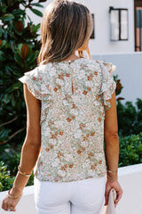 Blossoming Style Printed Short Sleeve Top