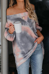 Style Forecast Tie-Dye Off Shoulder Long Sleeve Top
