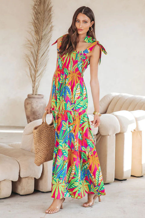Bloom With A View Print Sleeveless Maxi Dress