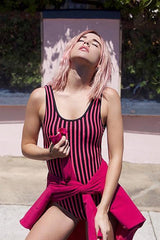 Pink Girl Stripe Swimsuit
