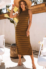 Effortless Style Striped Tank Maxi Dress