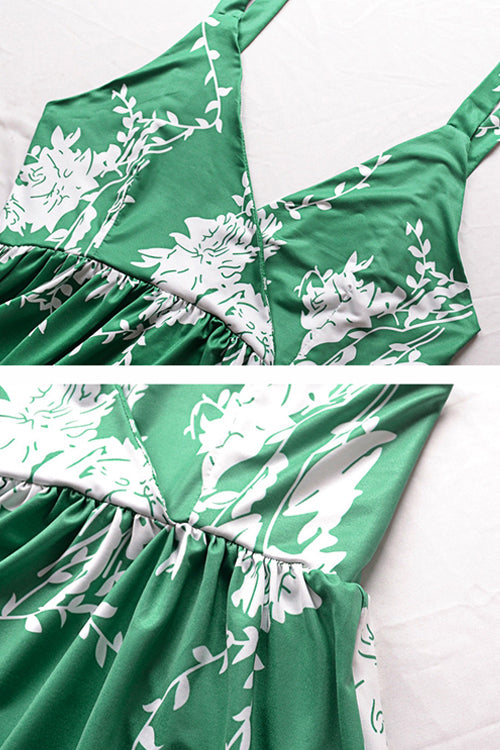 Green Print Beach Dress