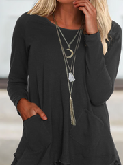 Plus size Long Sleeve Lace Casual T-Shirts